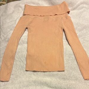 Chic Off-Shoulder Peach Sweater